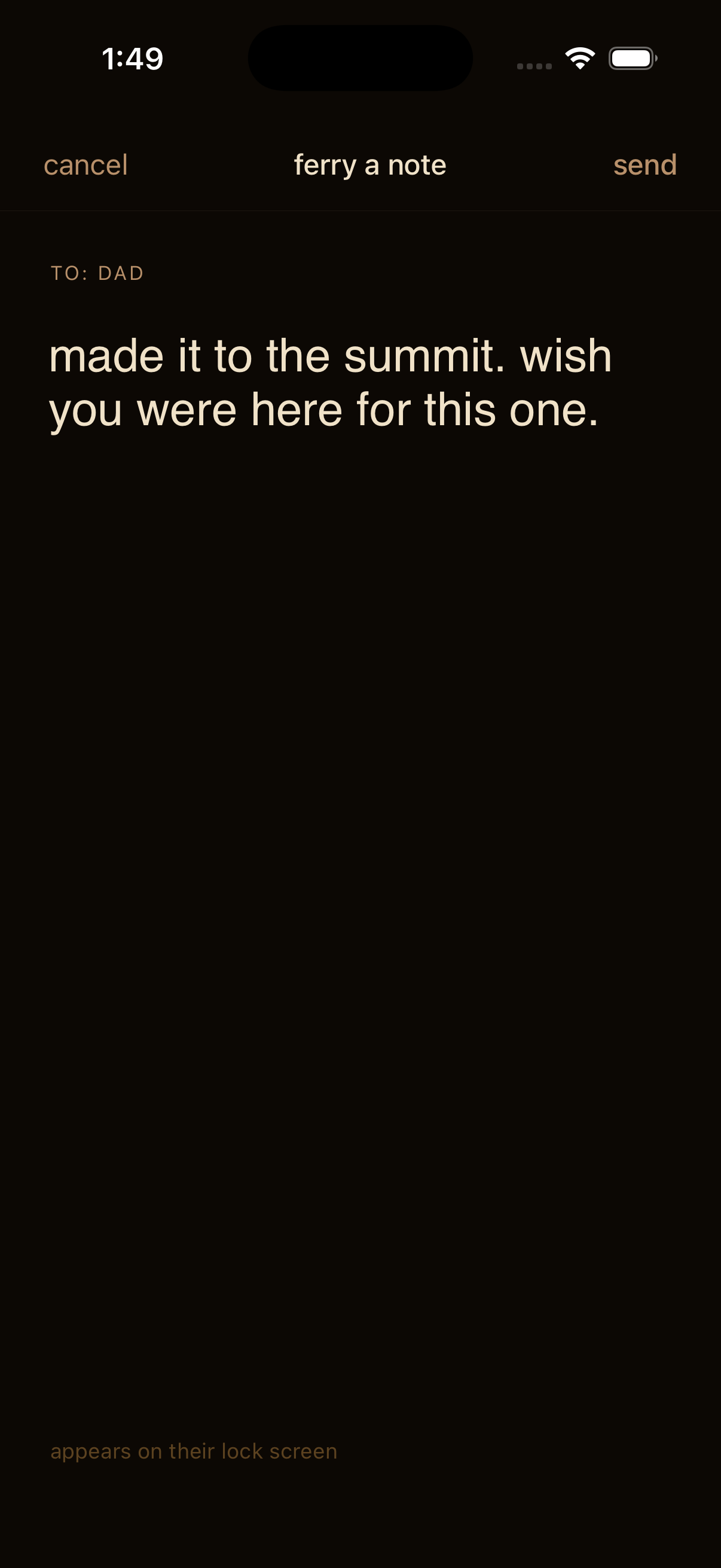 Ferried compose screen